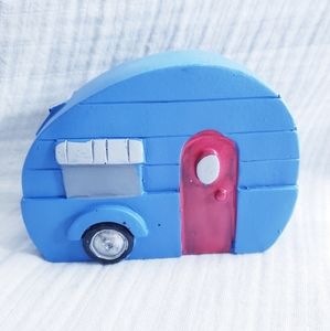 Blue Fairy Garden Camper. NWT.